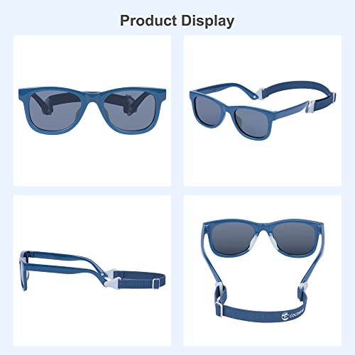 Image of COCOSAND Flexible Polarized Baby Sunglasses with Strap | UV Protection, Bendable, For Toddler Infant Newborn Girl Boy, Age 0-24 Months