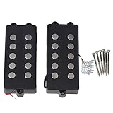 BQLZR Black Ceramic Magnet 5 String M Bass Humbucker Double Coil Pickup for for Bass Pack of 2