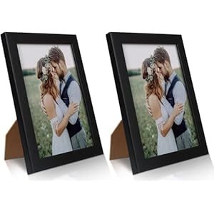 PECULA 2 Pack 5×7 Picture Frame, Black for Wall and Tabletop Display, Resistant Plastic With Clear Plexiglass for Vertical or Horizontal Display