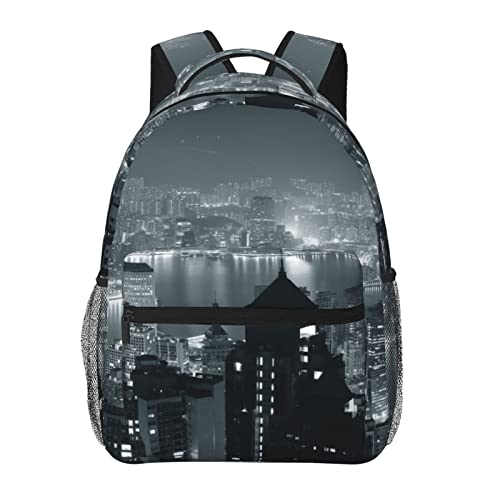 Grand sac à dos décontracté noir taille unique avec compartiment ordinateur