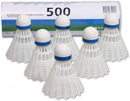 SPOCCO® Nylon Plastic Durable Shuttlecock Badminton Ball (Tube of 6Pc) Nylon Shuttle - Yellow (Medium Slow, 76, Pack of 6)-picture-17