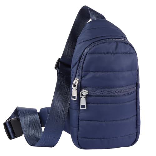 KYTACCU Sling Bag for Women Quilted Puffer Crossbody Bags Small Puffy Purse Fanny Pack for Women Travel