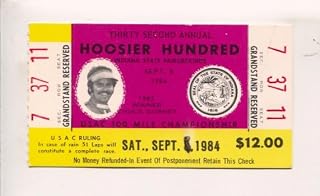 Hoosier Hundred USAC Auto Race Ticket Stub-9/8/1984-IN State Fair-Chuck Gurney pic-FN