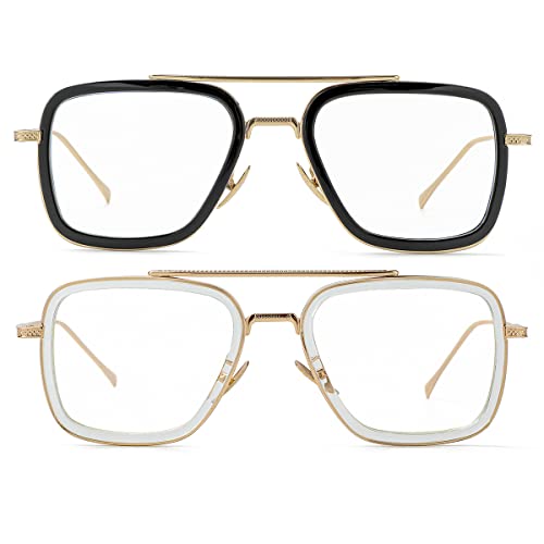 Image of Tony Stark Style Blue Light Blocking Glasses for Men Women, Iron Man and Spider-Man Computer Gaming Glasses
