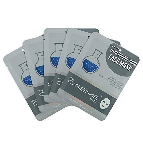The Crème Shop Korean Skincare Beauty Full Facial Advanced Sheet Daily Natural Essence easy-to-use Soothing - Hyaluronic Acid Face Sheet Mask 5 Piece Set