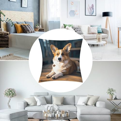Fundas de almohada suaves con cremallera invisible Smart Corgi 4