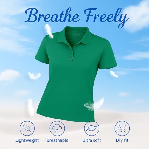 Image of Opna Women's Dry-Fit Golf Polo Shirts 3-Button Golf Polo's in 20 Colors XS-3XL Shirt