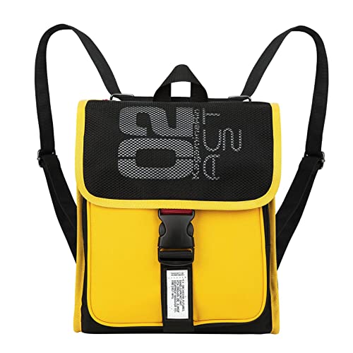 Image of FIREFIRST x Hatsune Miku & Kagamine Rin /Len Anime Backpack-Yellow | Hatsun Miku Merch,Includes Character Card,Adjustable Straps Convert into a Backpack or Crossbody Bag