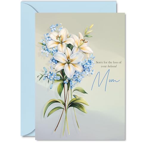Carte sympathie perte maman floral 5x7 po condoléances