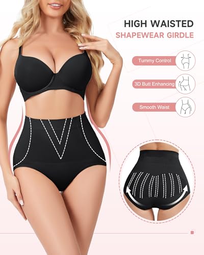 FVACPJ Tummy Control Shapewear Panties - High Waisted Shapewear Underwear for Women Body Shaping Briefs Seamless Panty Girdle