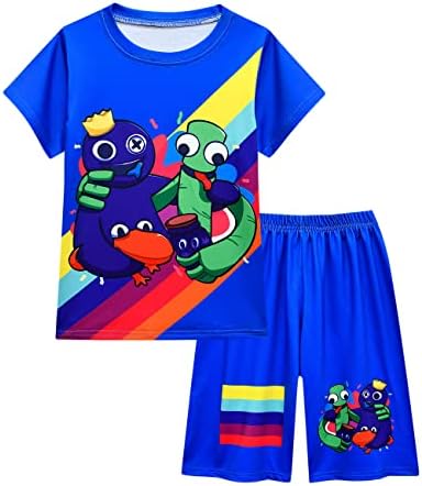 laughZuaia Kids Boys Rainbow Friends Pyjamas Nightwear Girls 3D Print Sleepwear Pjs Sets 4-12Y