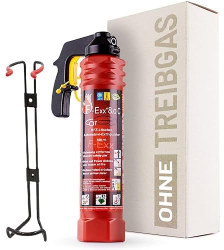 F-Exx 8.0 C - Auto-Schaum-Feuerlöscher mit Frostschutz von -20° bis +70° C inkl. Kfz-Metall-Halterung