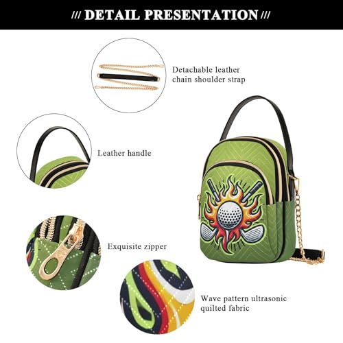Image of MCHIVER Golf Crossbody Bag for Women Cell Phone Purse Wallet with Removable Chain Shoulder Handbag