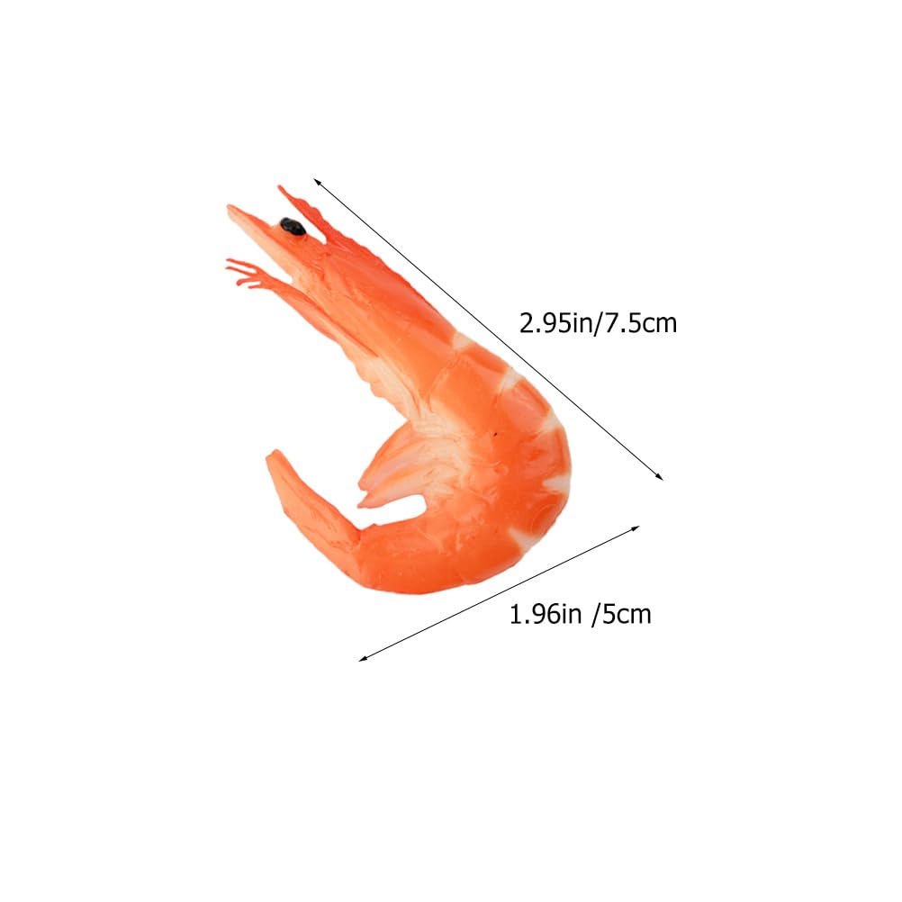 BESTonZON 5PCS Fake Lifelike Shrimp Models, Artificial Shrimp Plastic Shrimp Toy, Realistic Cooked Shrimp Plastic Food Toy Kid Toy Fake Shrimp for Home Display Party Photo Props