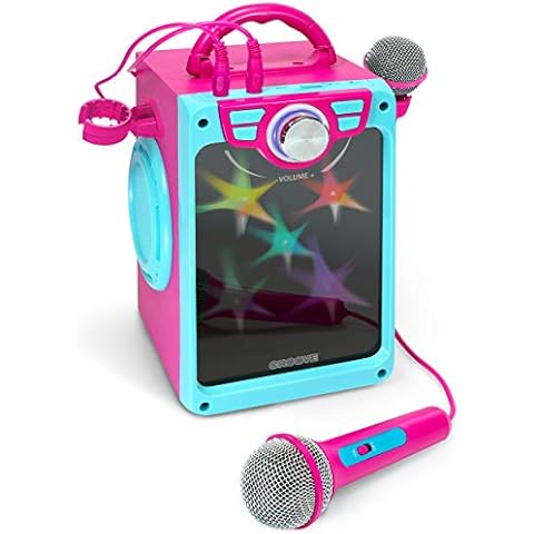 Kids Karaoke Machine for Girls - Pink Portable Karaoke Speaker System Set with 2 Microphones Gift for Girl - Bluetooth/AUX/USB, Karaoke & Microphone Best Birthday Gifts for Girls Ages 8 9+ Years Old Cover