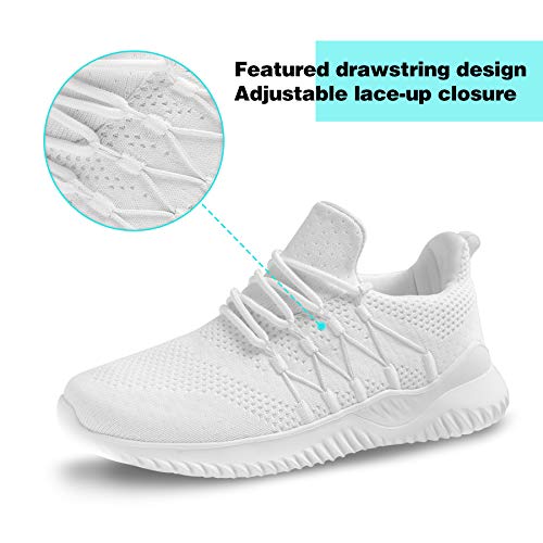 Womens Sneakers Gym Shoes - Slip On Walking Tennis Gym Jogging Sports Athletic Running Sneaker All White Us 7.5/Eu 38.5 #TOP2