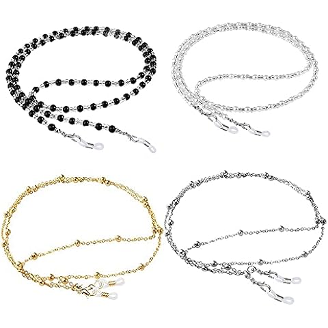 ONESING 4 Pcs Eyeglass Chains for Women Eyeglasses String Holder Glasses Strap Eyewear Chain Glasses Cord Lanyard Gift Cover