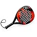 Padel Racket Carbon Fiber Surface with EVA Memory Flex Foam Core Padel Tennis Racquets Lightweight (red)