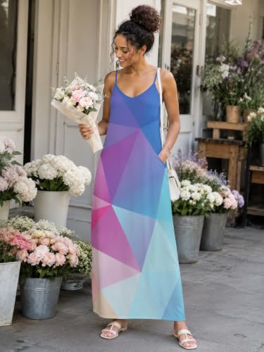 Image of SUZONANA Women Plus Size Summer Maxi Dress Spaghetti Strap Loose Sundress