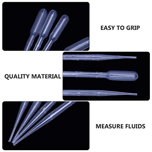 ULTECHNOVO Pipetas de Plástico 300Pcs Pipeta Descartável Seringa para Cosméticos de Laboratório de Ó