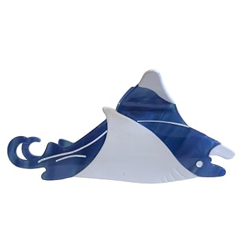 Funny Devil Ray Hair Clips,Cellulose Acetate Hair Clips,Big Claw Clips for Girl,Hair Accessories,Royal Blue