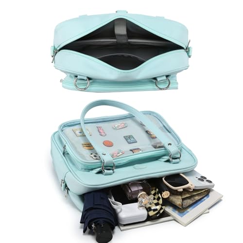Image of Oxford Ita Bag Crossbody Shoulder Bag Satchel Messenger Backpack Multi-Purpose Pins Display