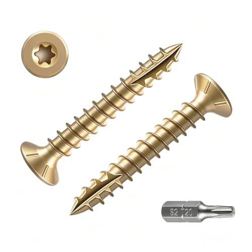 Image of Wensilon #6 * 1 inch Yellow Deck Screws 1856pcs 5 lbs 3.5x25mm