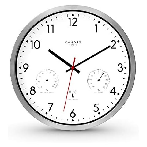 Cander Berlin MNU 3330 Reloj de pared inalámbrico blanco silencioso Cover