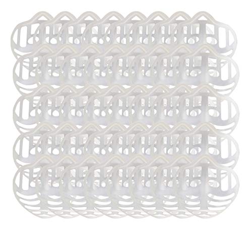 CHSHU 3D Face Bracket Silicone Inner Support Holder Frame for Lipstick Protector Comfortable Breathing,Washable Reusable (50X, White)
