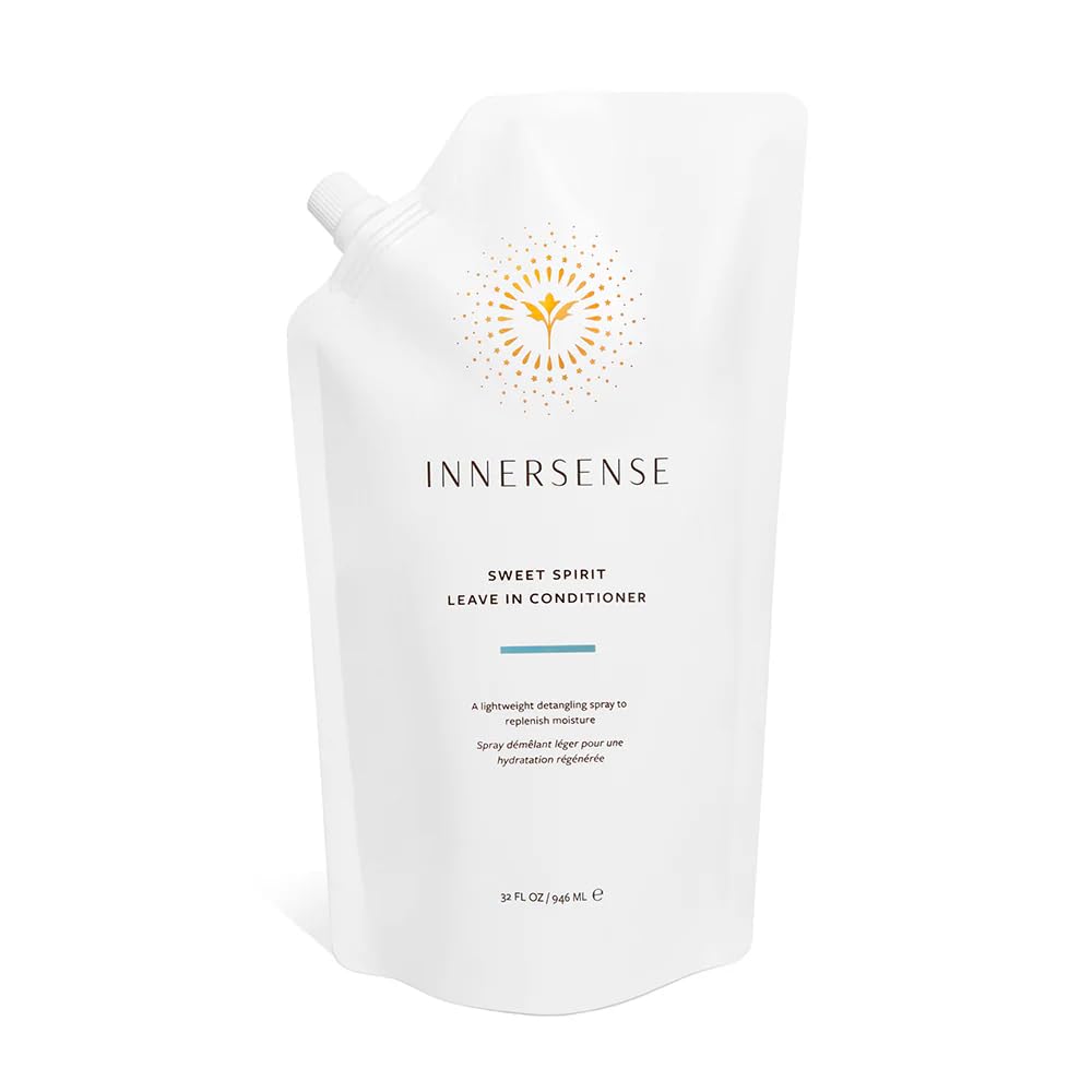 INNERSENSE Organic Beauty - Natural Sweet Spirit Leave-In Conditioner | Non-Toxic, Cruelty-Free, Clean Haircare (Refill Pouch, 32 fl oz | 946 ml) 890 ml (Pack of 1)