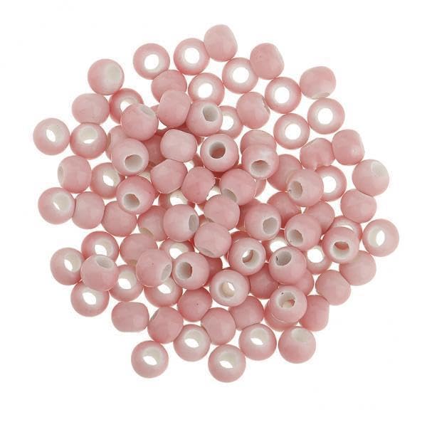 SNAPPSY 2x100pcs 6mm Ceramic Loose Beads Charms for DIY Jewelry Making Pink-picture-27