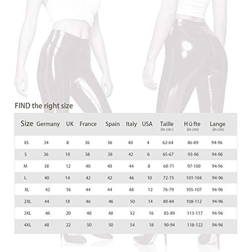 Legging cuir synthétique femme taille haute multicolore stretch M - 7
