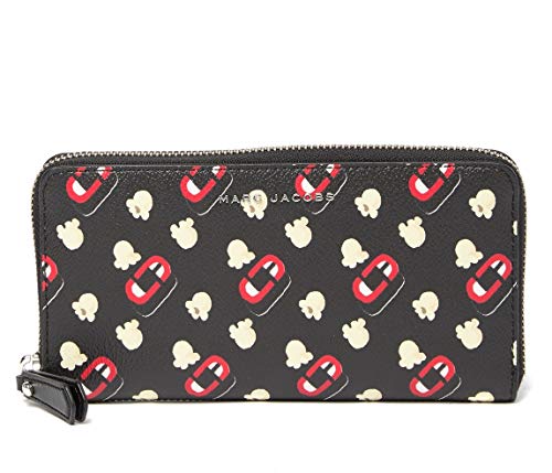 Marc Jacobs Women's Popcorn Scream Printed Coated Canvas Standard Continental Wallet Black Multi One Size