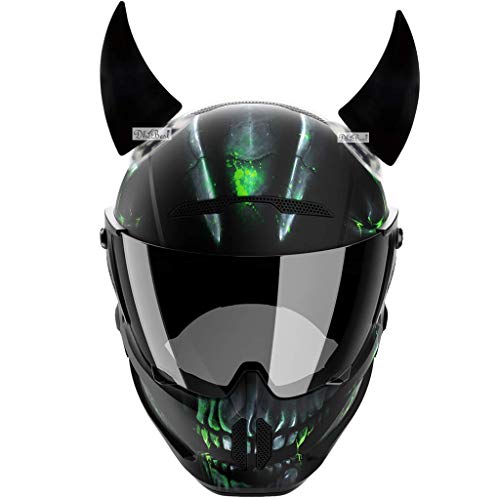 Image of Dhe Best HD1 Motorbike Helmet Devil Horn Suction Pad Rubber Headwear Decor Accessories Black Compatible with Yamaha FZ-S