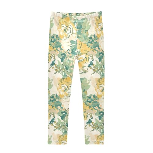 KLL Tigers Print Toddler Baby Girl Cotton Pants Casual High Waisted Athleisure Pants Sports