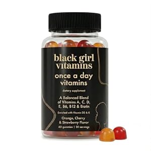 Black Girl Vitamins Once a Day – Womens Multivitamin Gummy – Vitamin A, B, C, E and Zinc. Multivitamin for Women, Immune Support. Vegan, Gluten-Free. Made in The USA (30 Day Supply, Strawberry)