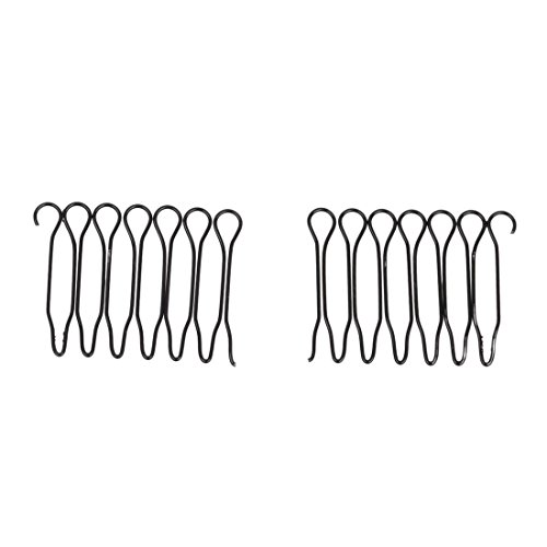 uxcell 2 Pcs Black Metal Wave Wire Hoop Styling Flexible Headband Combs