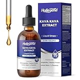 HOLLEGEND Kava Kava Root Extract Liquid Drops, 5 in 1 Blend with Ashwagandha, Lemon Balm, L-Theanine, Kava Tincture Supplement for Stress Relief, Sleep, Brain Health, 2 Fl Oz