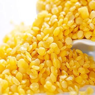 Auroh 1KG Organic Beeswax Pellets - Cosmetic Grade Wax, Natural Premium Golden Yellow Beads for DIY Candles/Lip Balm/Skin Care