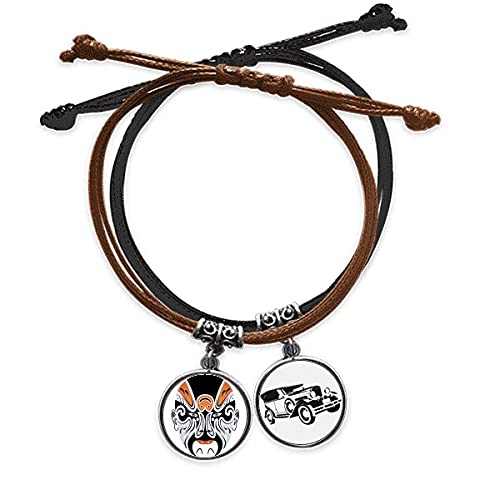 Bracelet opéra de pékin changbanpo coloré chaîne corde main bijoux cuir tendance