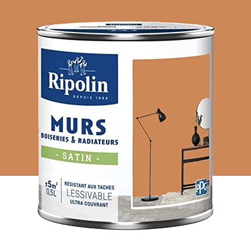 RIPOLIN Peinture Murs, Boiseries, Radiateurs Satin Ocre salentina 0,5 L