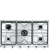 Smeg SRV596-5 hobs - Placa (Integrado, Gas, Acero inoxidable, 88,5 cm, 50 cm, 3 cm)