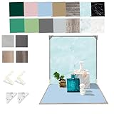 Juego de 9 tablas de fondo para fotografía de productos con papel, 40,6 x 40,6 cm, doble cara, fondos para fotografía de mesa, accesorios para alimentos, cosméticos estilo INS y fotografía de