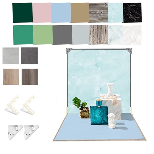 Toiles de fond en papier 40,6 cm pour photo de produit : lot de 9 fonds double face pour studio