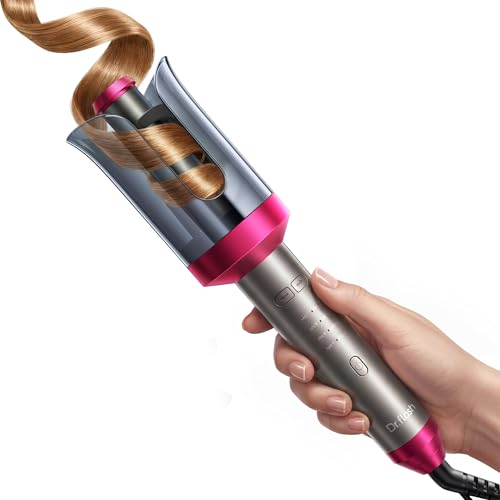 DRFLASH Automatic Curling Iron, 1 Inch Rotating Ceramic Wand, 30s Fast Heat
