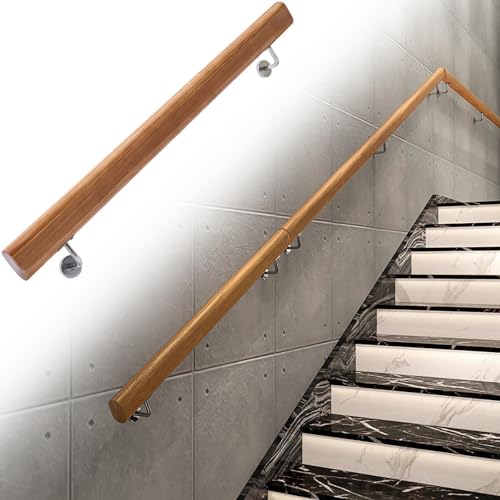 Barre d'appui pour escalier en bois antidérapant éliminant les risques de chute