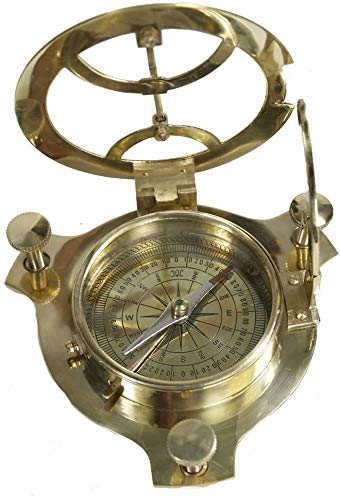 Cadran solaire boussole de 10,2 cm – Cadran solaire en laiton massif