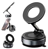 2026 Upgraded Magnetic Car Phone Holder, 360° Rotation Ultra Suction Mount for MagSafe Cell Phone Holders for Your Car/Gym/Mirror Mount for iPhone & Android (Black)
