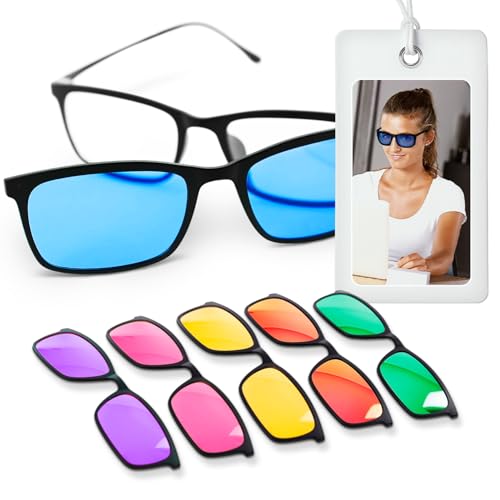 ARTZT neuro Farbbrillen Set | Farbtherapiebrille mit 6 komfortable Farbbrille für Farbtherapie | Neuroathletik Lichttherapiebrille 100% UV-Schutz Mehrfarbig, OneSize