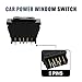X AUTOHAUX DC 12V Universal 5 Pins Momentary Electric Power Window Switch with White Light Replacement Black for Car Auto